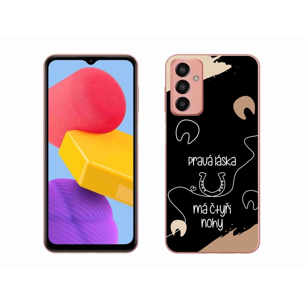 Gél borítás mmCase Samsung Galaxy M13 készülékhez - ló motívum fekete háttér