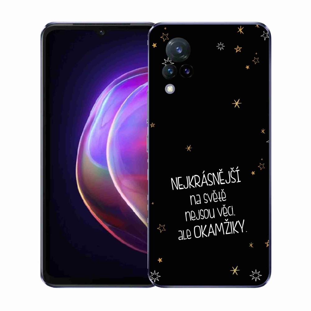Gél borító mmCase a Vivo V21 4G/5G - idézet 4 fekete háttérrel