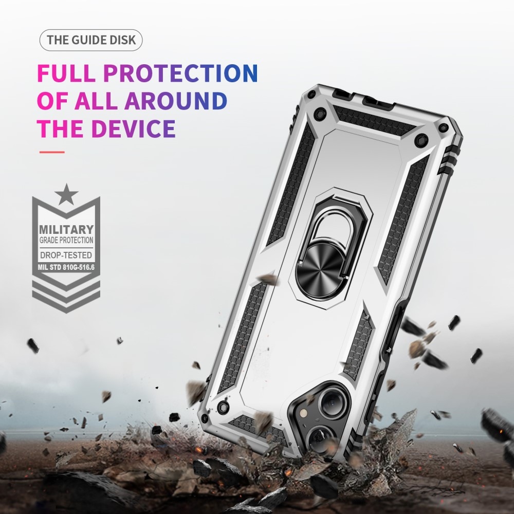 Gyűrűk tartós borítása Samsung Galaxy A06 4G készülékhez - ezüst színű