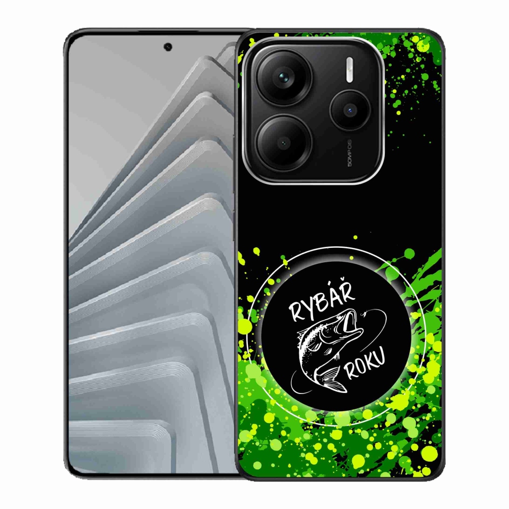 Gél borító mmCase a Xiaomi Redmi Note 14 5G-hez - az év horgásza fekete háttérrel