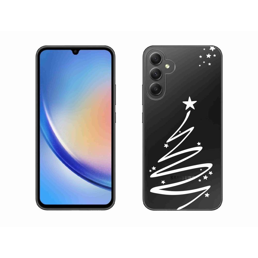 Gél borító mmCase Samsung Galaxy A34 5G - fehér fa átlátszó háttérrel