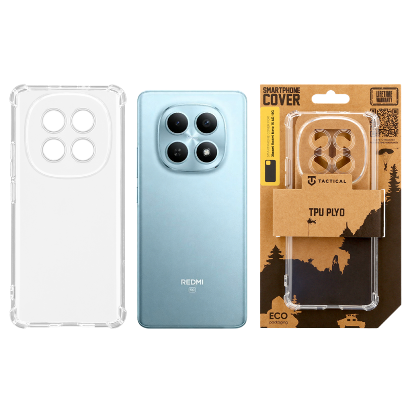 Taktikai TPU Plyo Cover for Xiaomi Redmi Note 15 4G/5G átlátszó