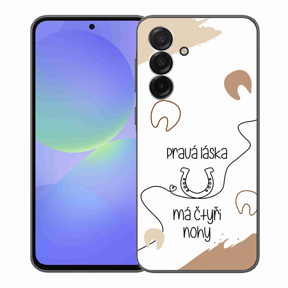 Gél borítás mmCase Samsung Galaxy A36 5G - ló motívum fehér háttérrel