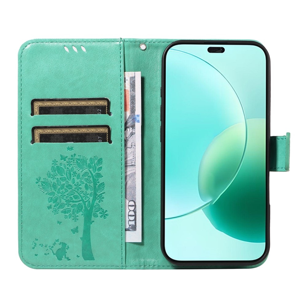 Fák könyvtáska a Honor 400 Lite-hoz - teal színű