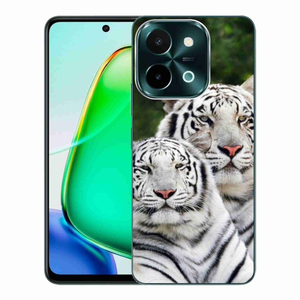 Gél tok mmCase a Vivo Y28-hoz - fehér tigrisek