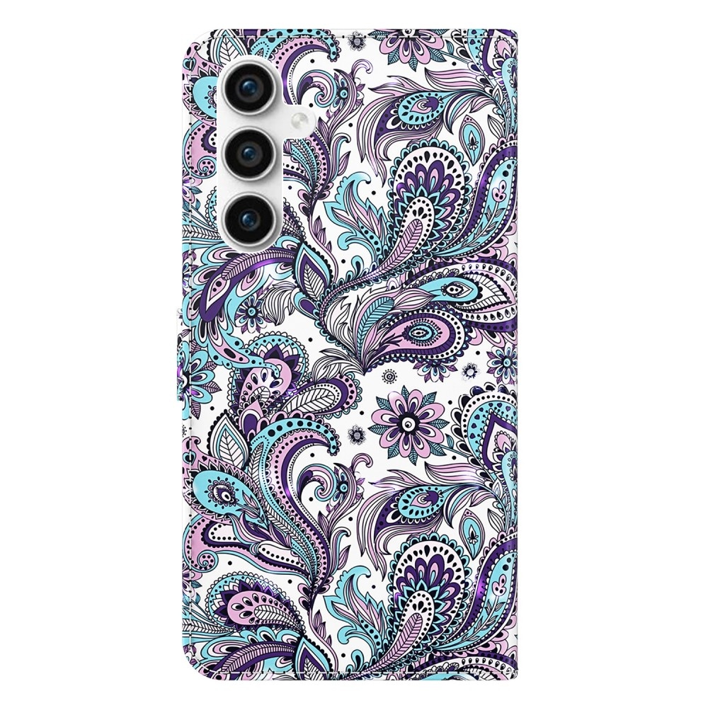 Nyomtatott könyv tok Samsung Galaxy S23 FE készülékhez - kasmír minta