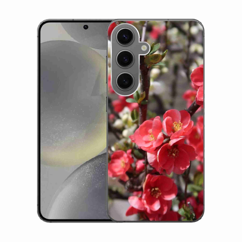 Gél védőhuzat mmCase Samsung Galaxy S24 készülékhez - piros virágok