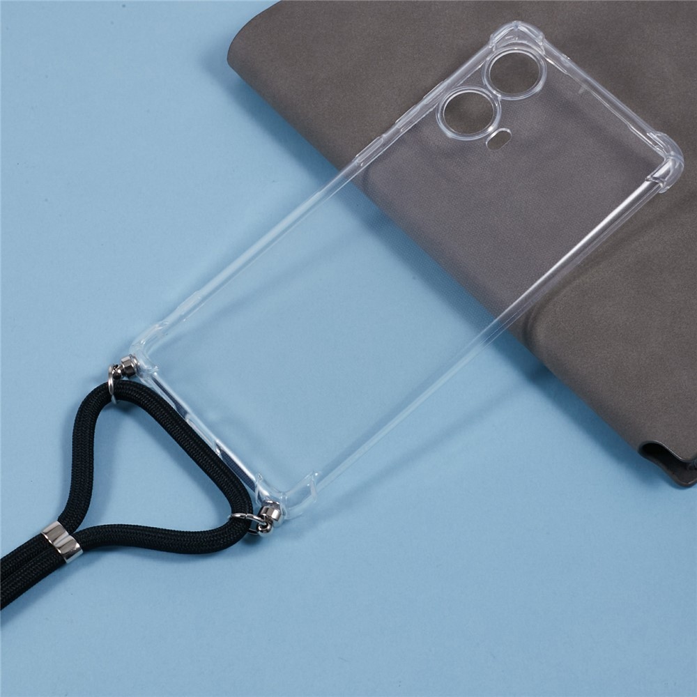 Átlátszó zselés tok zsinórral a Motorola Moto G85 5G-hez