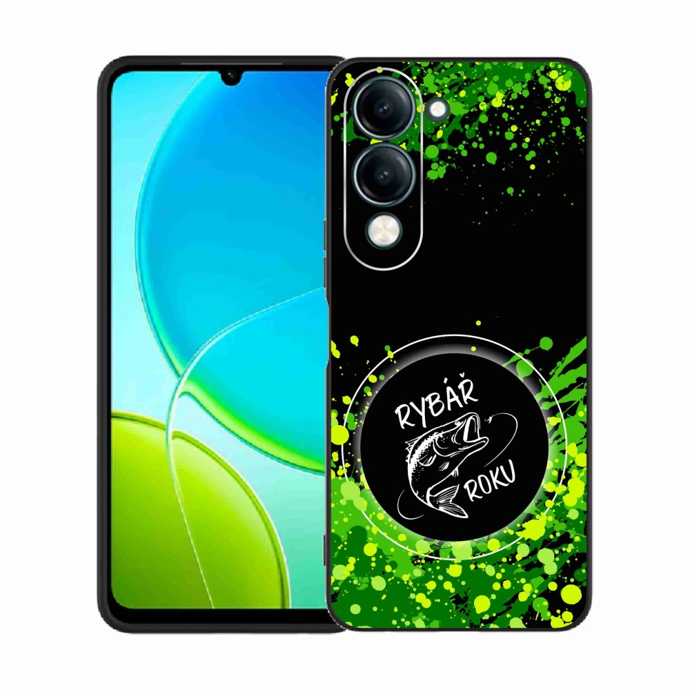 Gél borító mmCase a Vivo Y29s 5G-n - az év horgásza fekete háttérrel