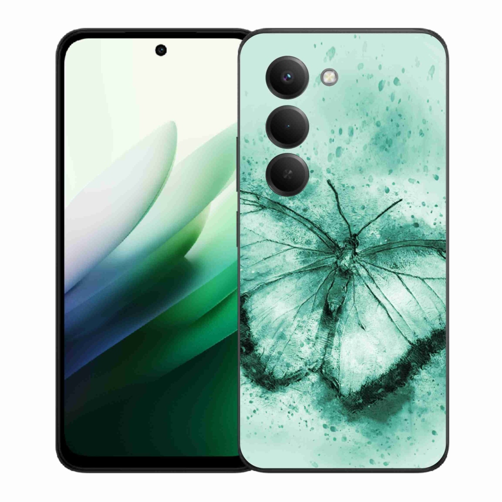 Gél borítás mmCase a Xiaomi Redmi 15 5G-hez - zöld pillangó