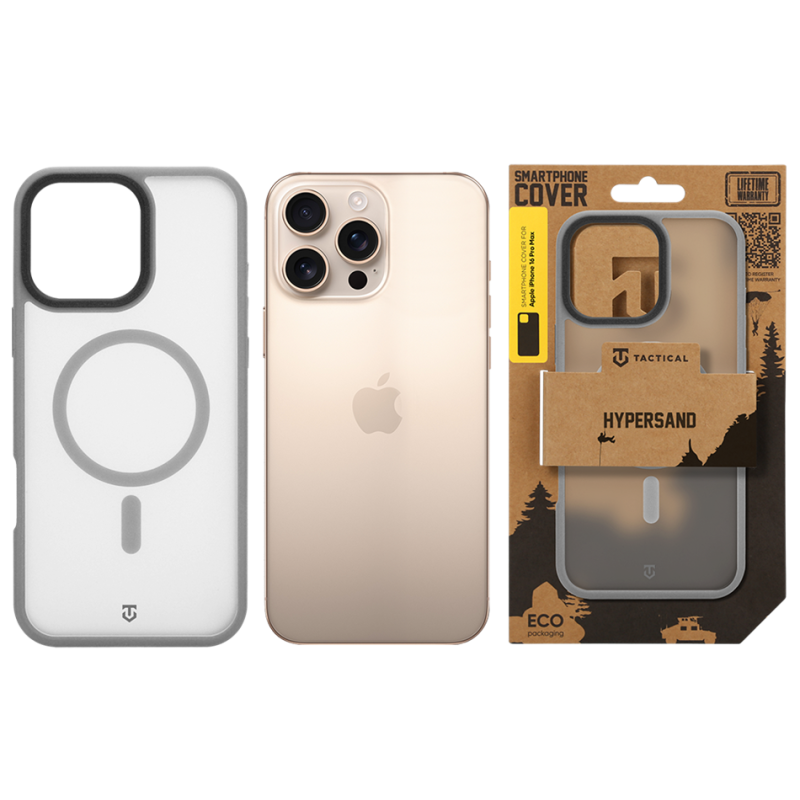 Tactical MagForce Hypersand tok az Apple iPhone 16 Pro Max készülékhez, világosszürke