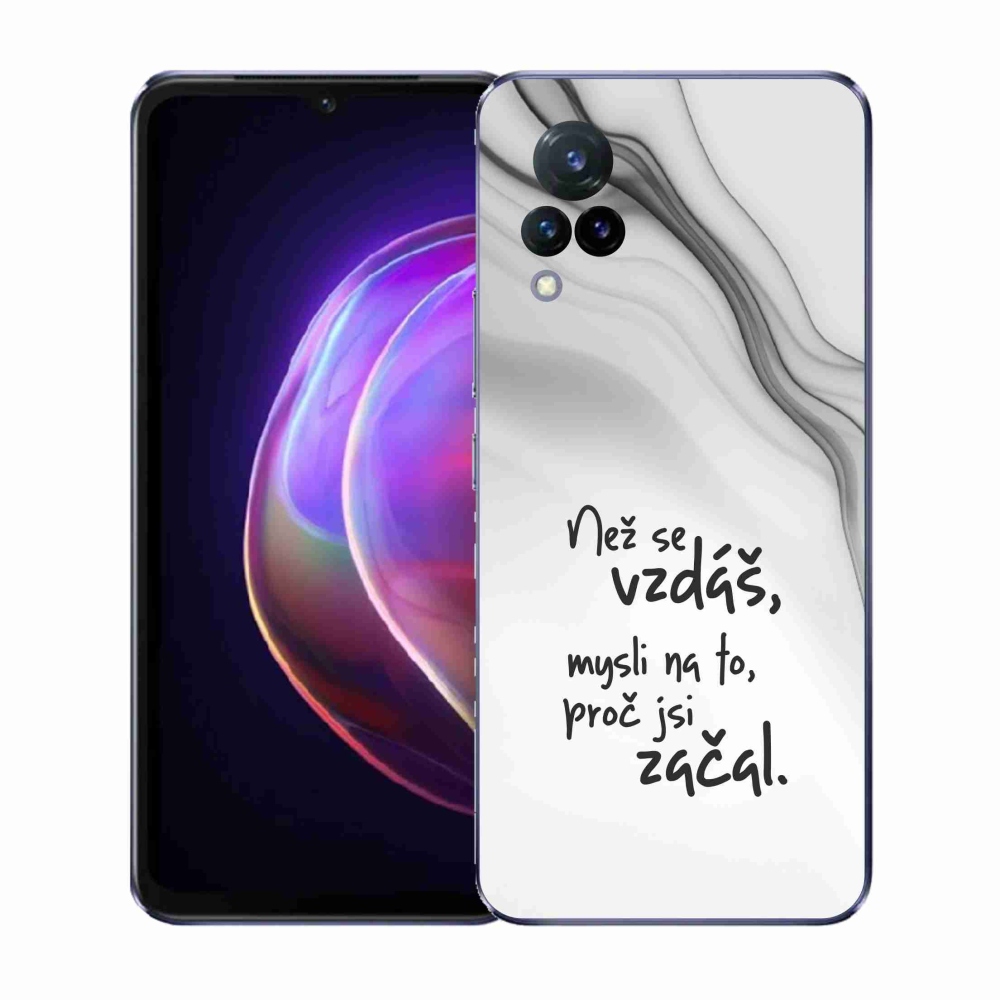 Gél borító mmCase a Vivo V21 4G/5G - idézet 2 fehér háttérrel