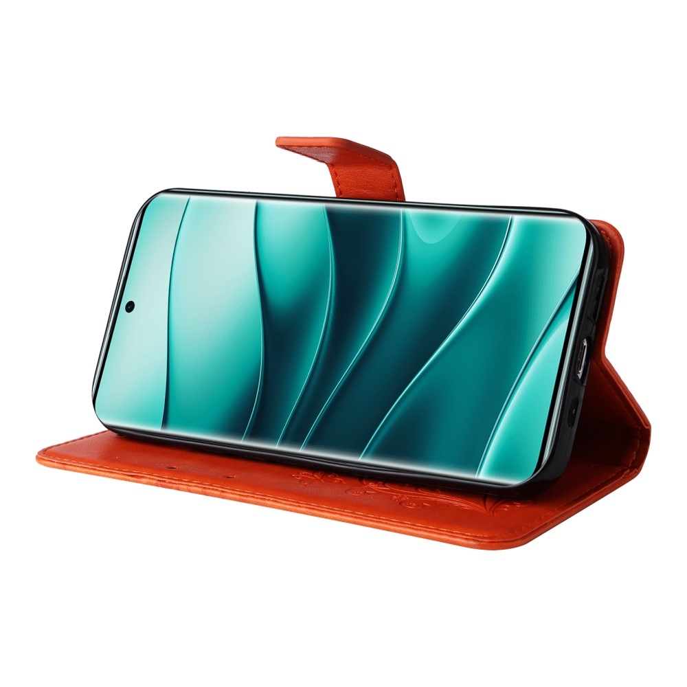 Nagy pillangó könyv tok Xiaomi Redmi Note 14 Pro 5G/Poco X7 5G/Note 14 Pro+ 5G - narancssárga