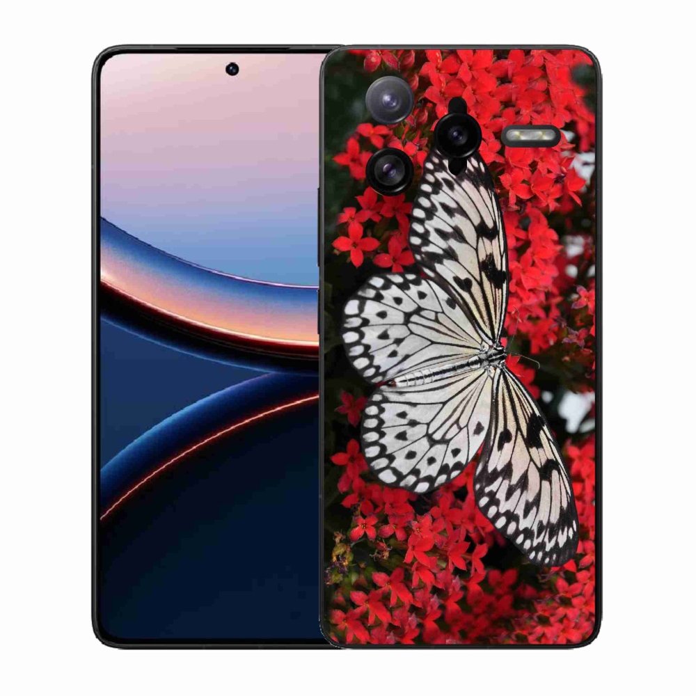 Gél borítás mmCase a Xiaomi Poco F7 Ultra számára - fekete és fehér pillangó 1