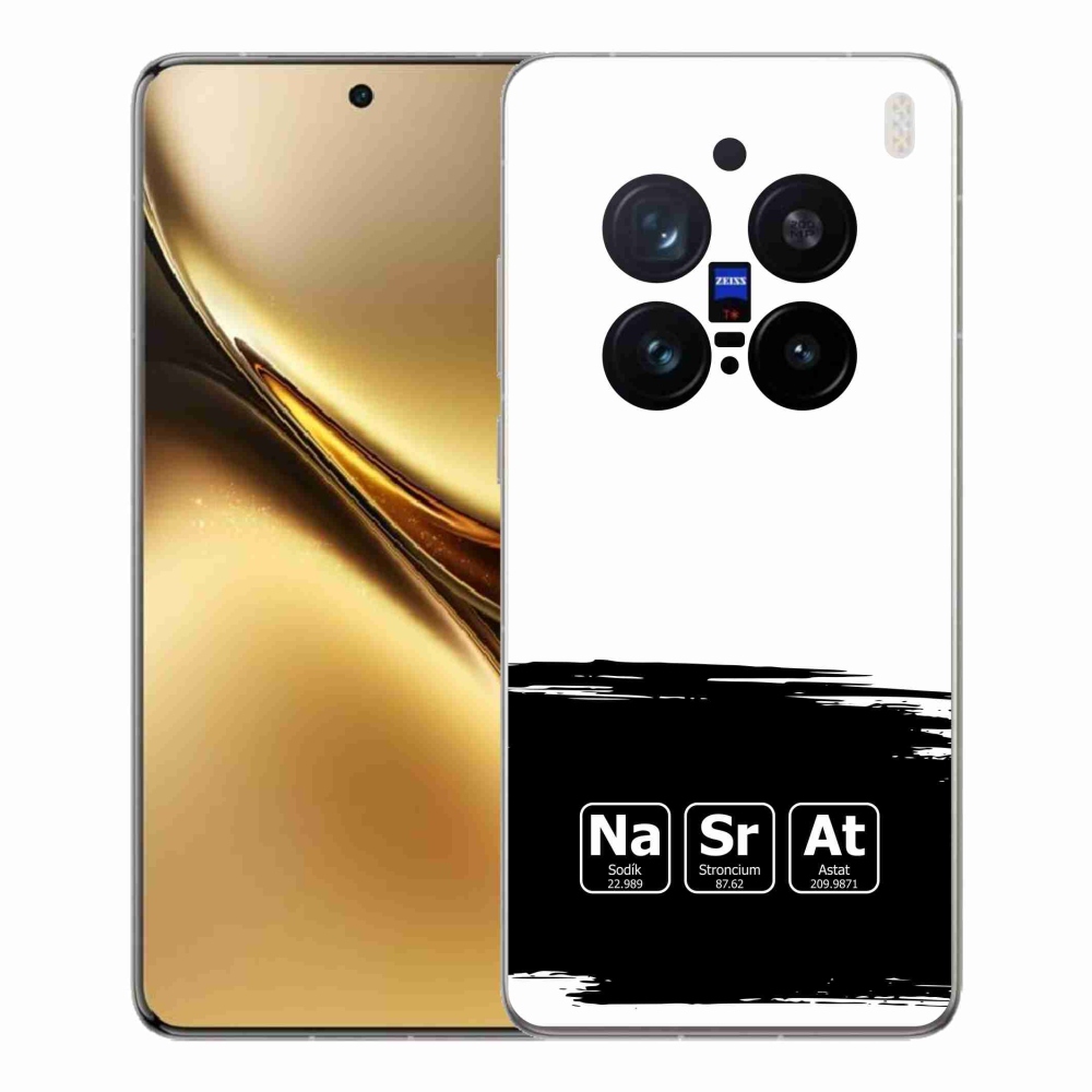 Gél borítás mmCase a Vivo X200 Pro 5G-n - kémiai elemek fekete és fehér háttérrel