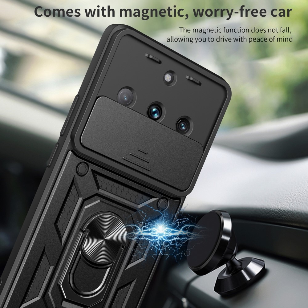 Tartós csúszóborítás a Realme 11 Pro 5G/11 Pro+ 5G készülékhez - Fekete