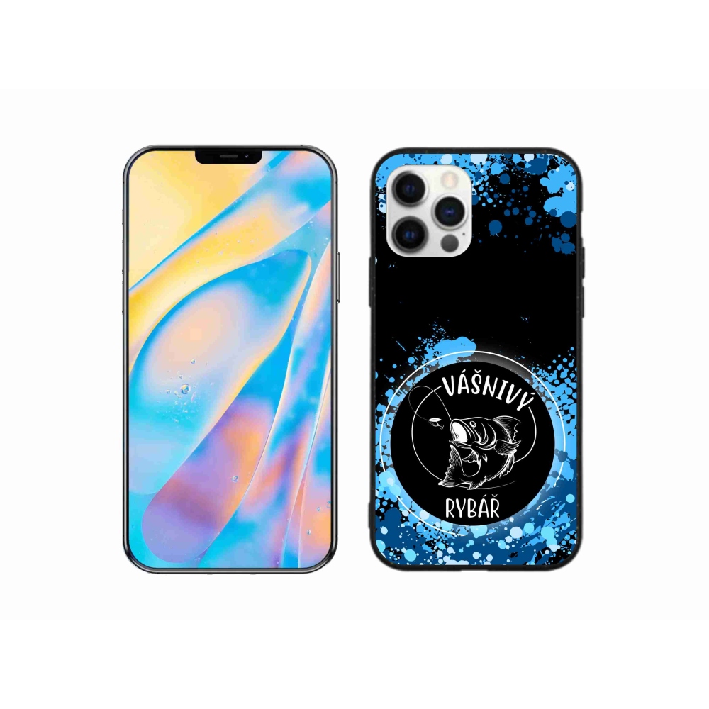 Gél borítás mmCase iPhone 12 készülékhez - szenvedélyes halász fekete háttérrel