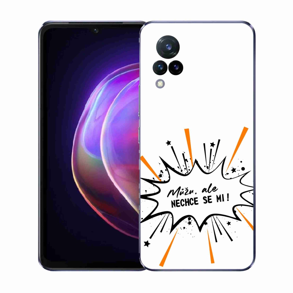 Gél borító mmCase a Vivo V21 4G/5G készülékhez - vicces szöveg 11 fehér háttér