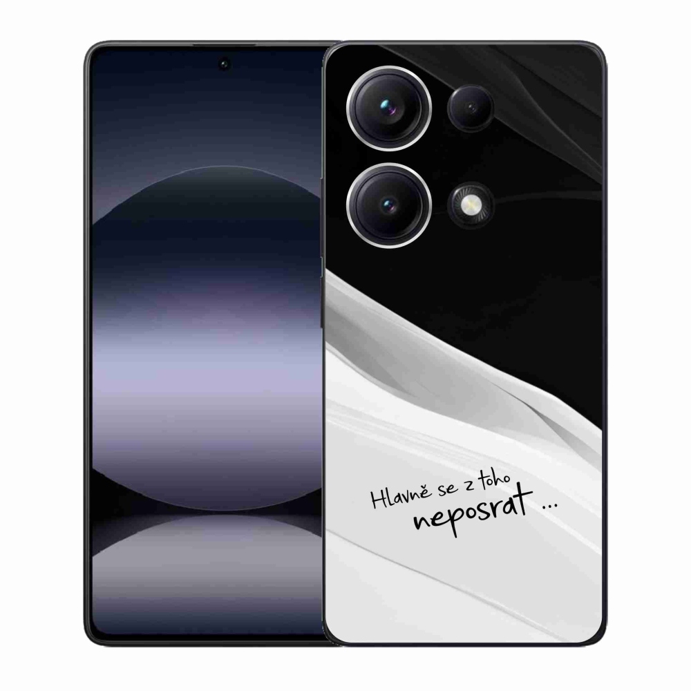 Gél borító mmCase a Xiaomi Redmi Note 14S számára - vicces szöveg 13 fehér és fekete háttérrel