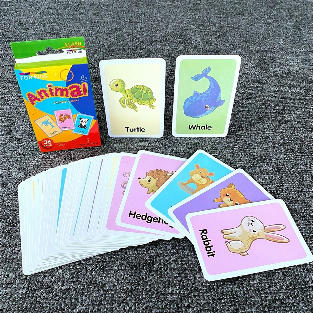 Angol tanulókártyák (36 db) állatokkal