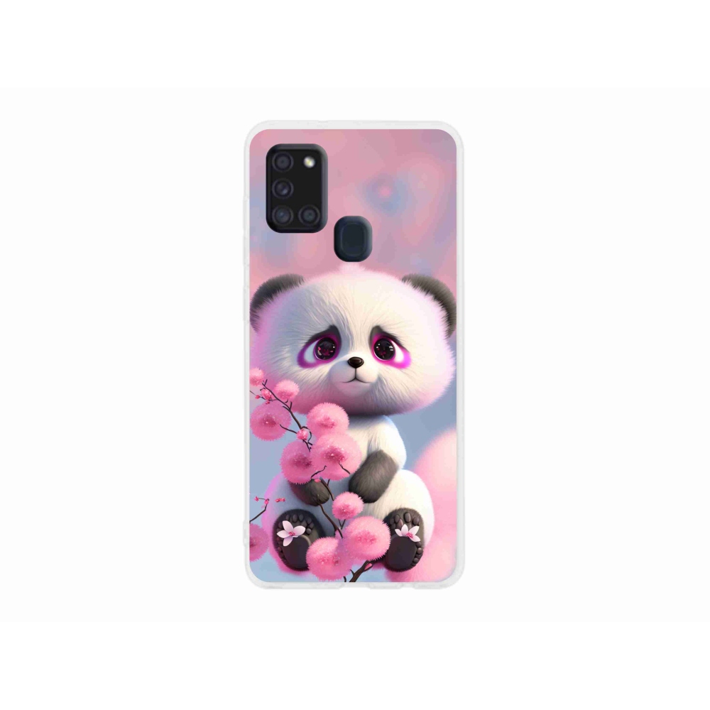 Gél borítás mmCase Samsung Galaxy A21s készülékhez - aranyos panda 1