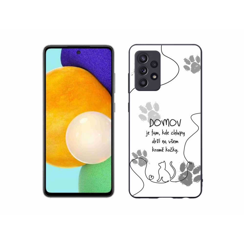 Gél borító mmCase Samsung Galaxy A52s 5G - macska motívum fehér háttérrel