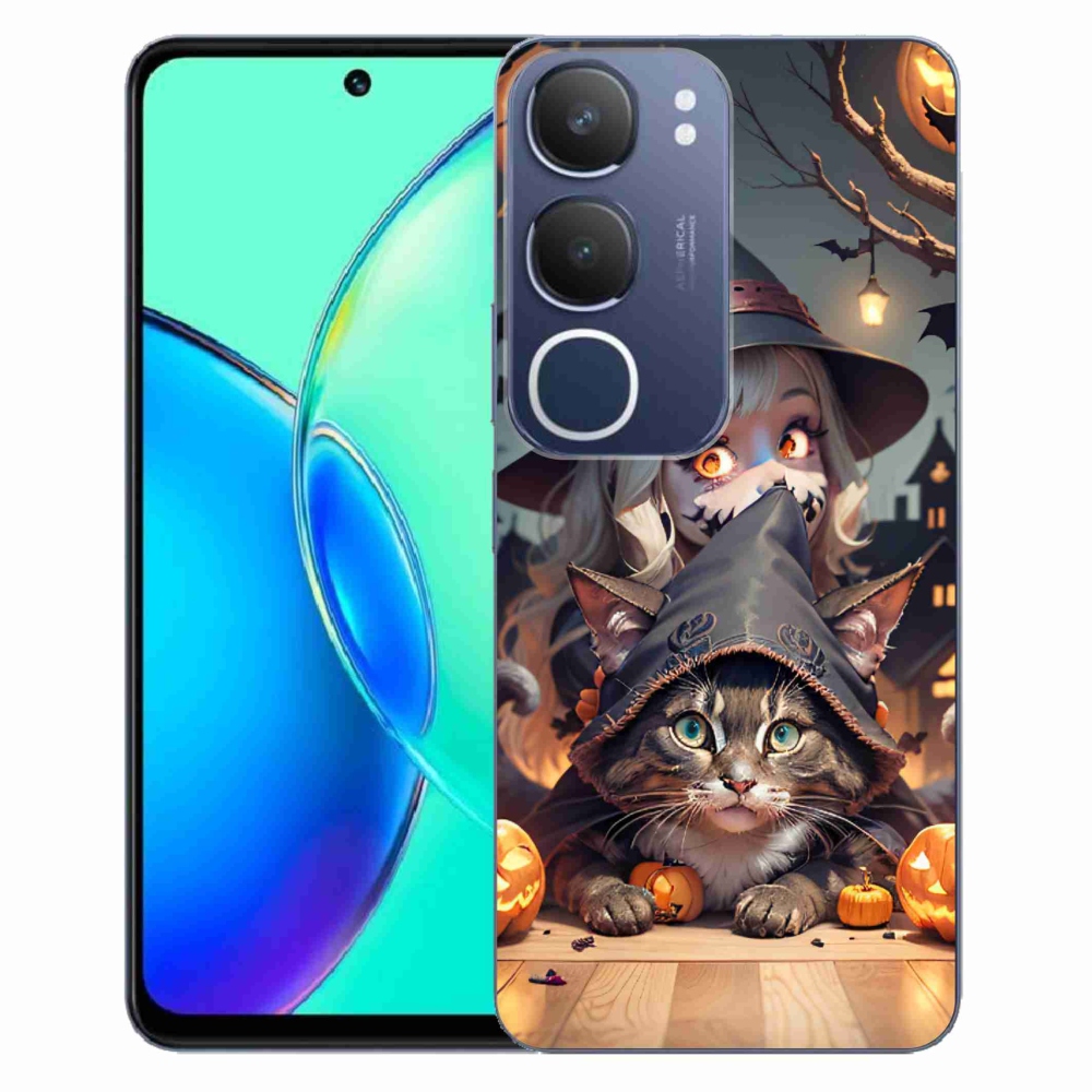 Gél borítás mmCase a Vivo Y19s - boszorkány macskával