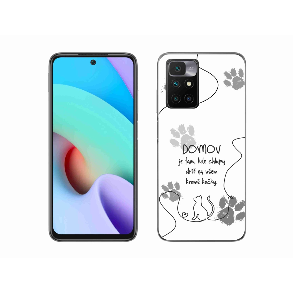 Gél borítás mmCase a Xiaomi Redmi 10/Redmi 10 (2022) - macska motívum fehér háttérrel