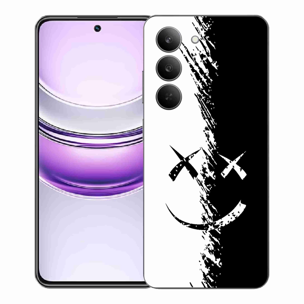 Gél borító mmCase a Realme 14x 5G készülékhez - fekete-fehér smiley