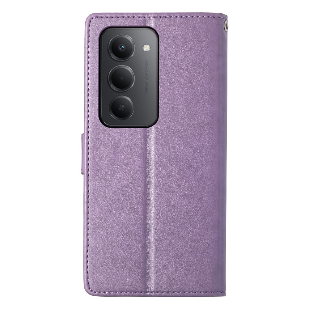 Virágos könyv tok Xiaomi Redmi 15 5G (169mm) - lila