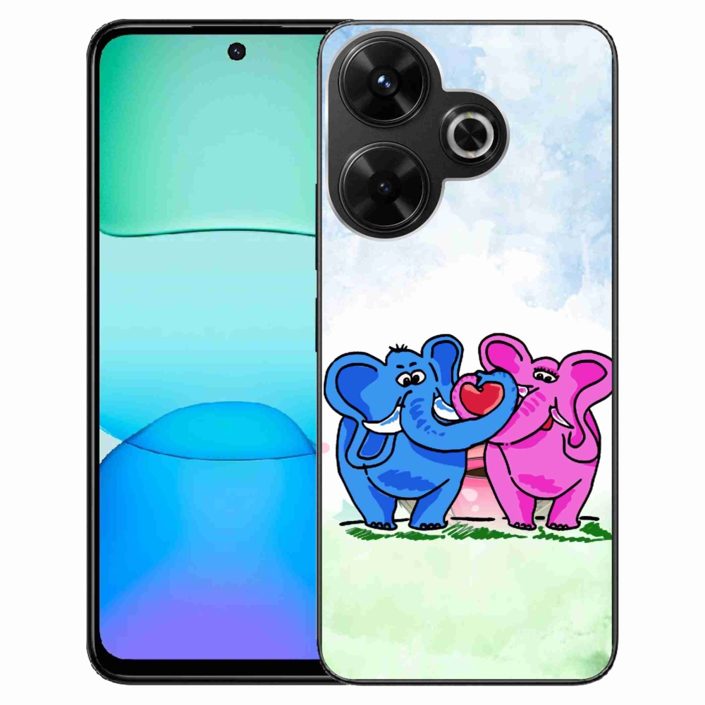 Gél borító mmCase a Xiaomi Redmi 13 4G/Poco M6 4G - szerelmes elefántokhoz