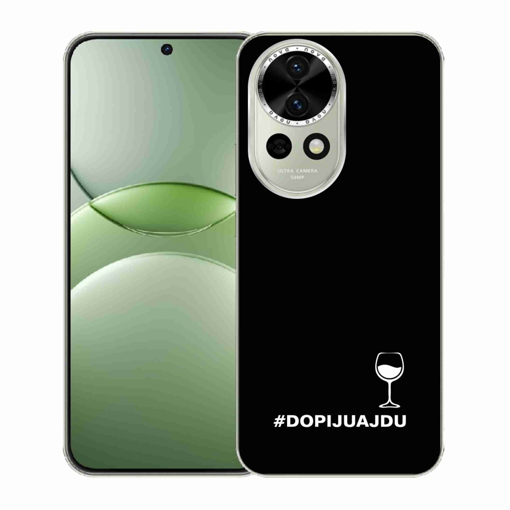 Gél borítás mmCase a Huawei Nova 13 5G készülékhez - bor motívum fekete háttérrel