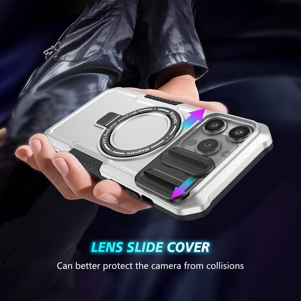 Katonai tartós védőburkolat MagSafe-vel iPhone 14 Pro Max készülékhez - Fekete/Fehér