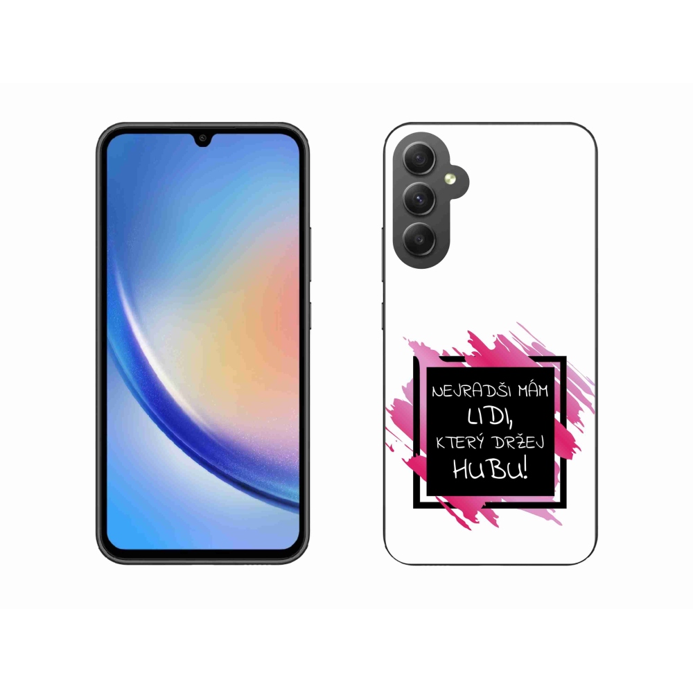 Gél borító mmCase Samsung Galaxy A34 5G - vicces szöveg 7 fekete-fehér háttérrel