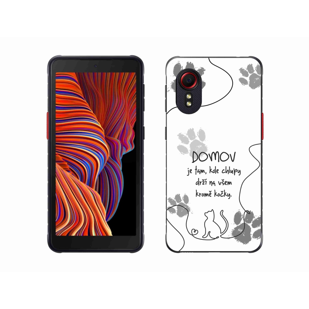 Gél borítás mmCase Samsung Galaxy Xcover 5 készülékhez - macska motívum fehér háttérrel