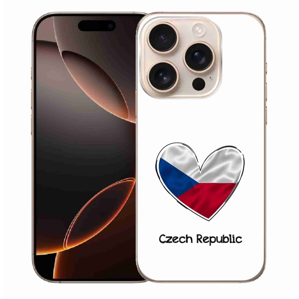 Zselés borítás mmCase iPhone 16 Pro Max készülékhez - zászlós szív fehér háttérrel