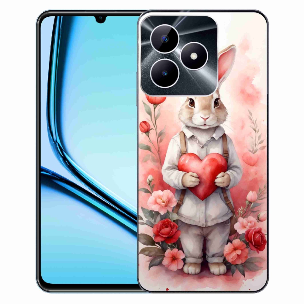 Zselés borító mmCase a Realme Note 50 készülékhez - nyúl szívvel