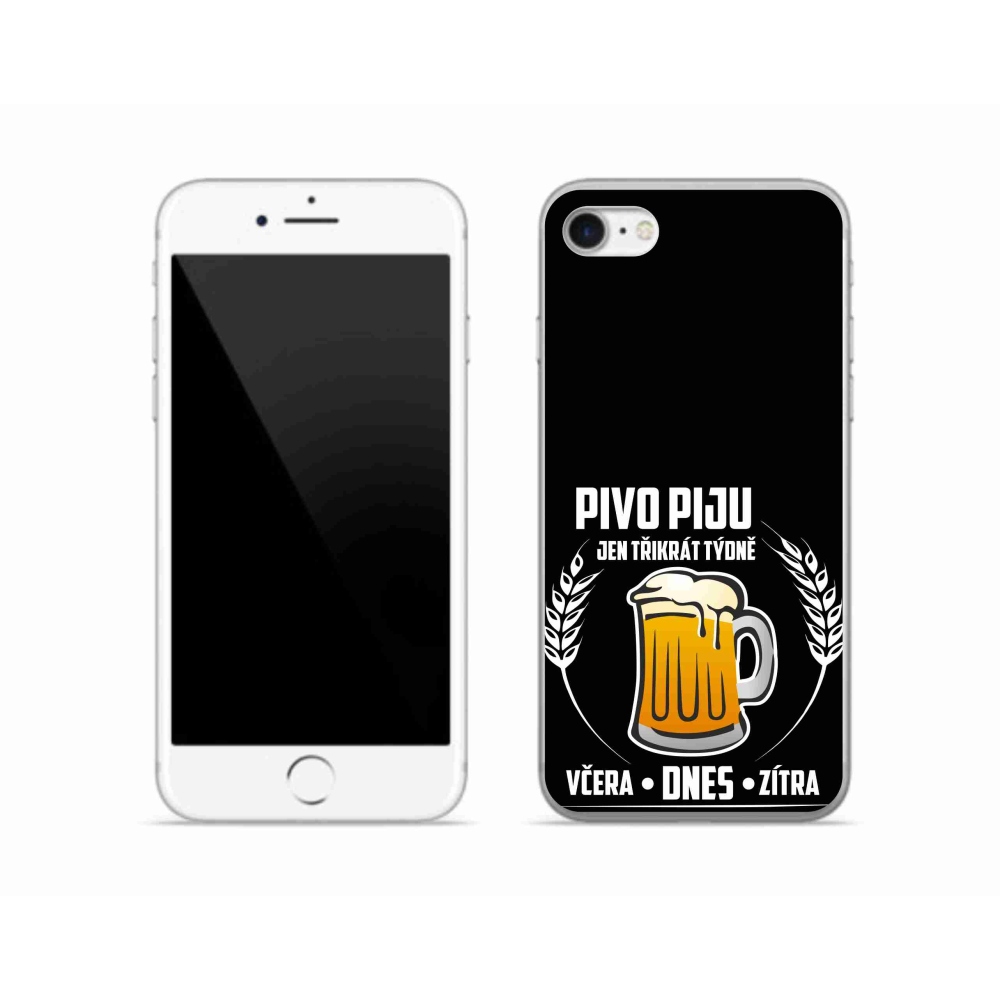 Zselés borítás mmCase iPhone SE (2020) - sör motívum fekete háttérrel