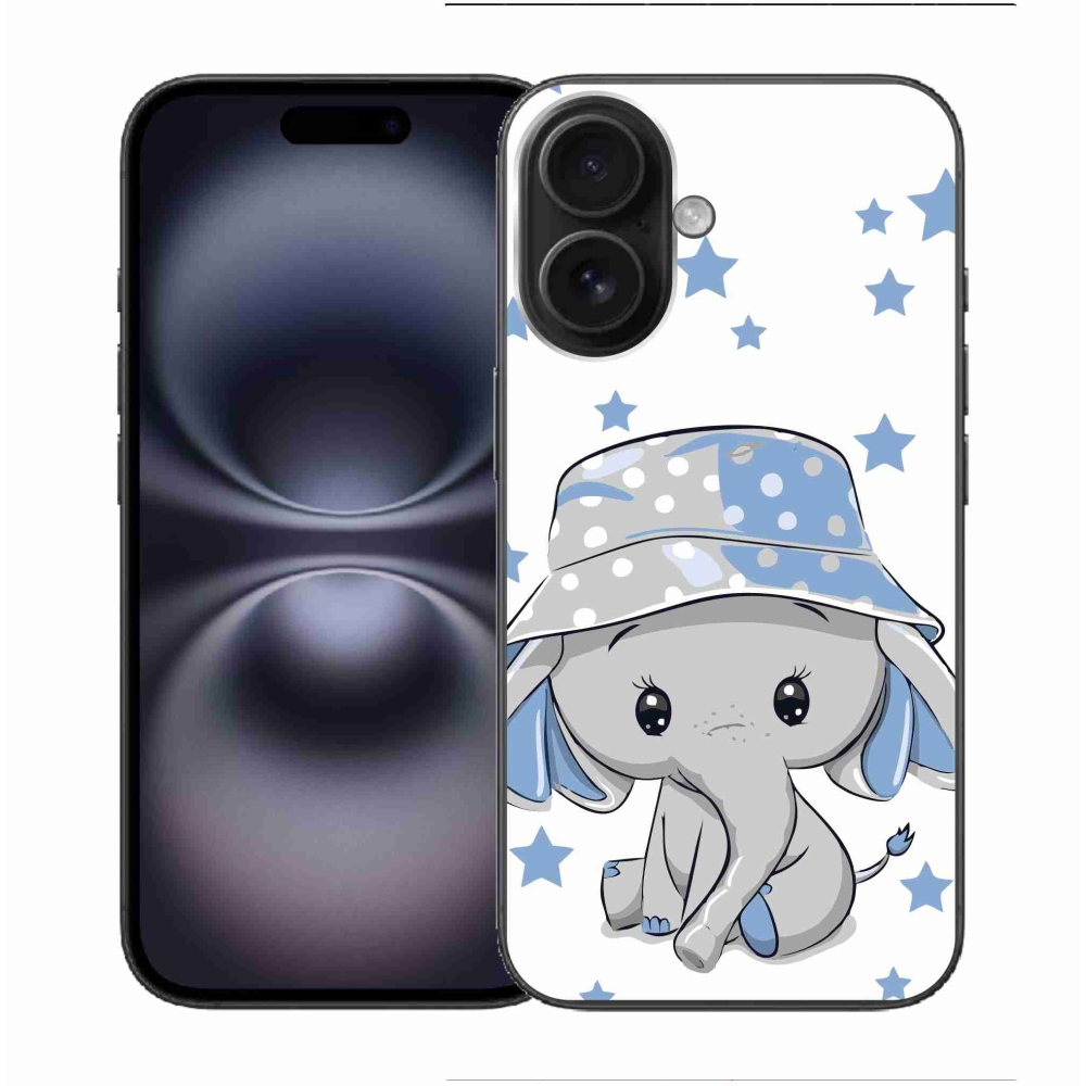 Zselés borítás mmCase iPhone 16 készülékhez - kék elefánt
