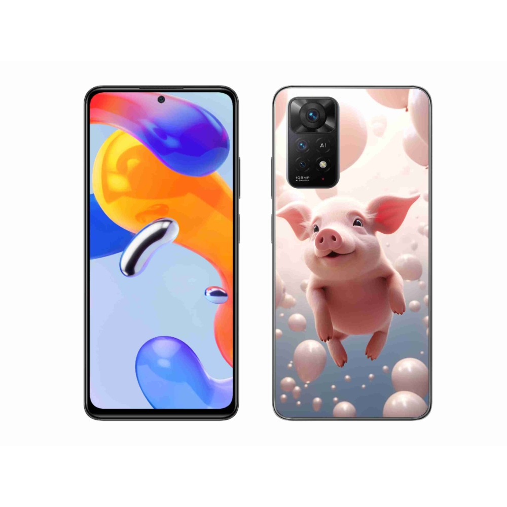 Gél borítás mmCase a Xiaomi Redmi Note 11 Pro 4G/5G - malac lufikkal