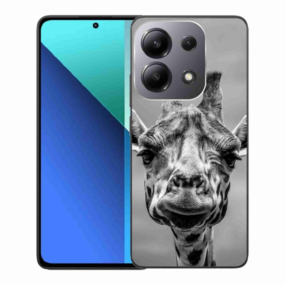 Gél borítás mmCase a Xiaomi Redmi Note 13-hoz - fekete-fehér zsiráf