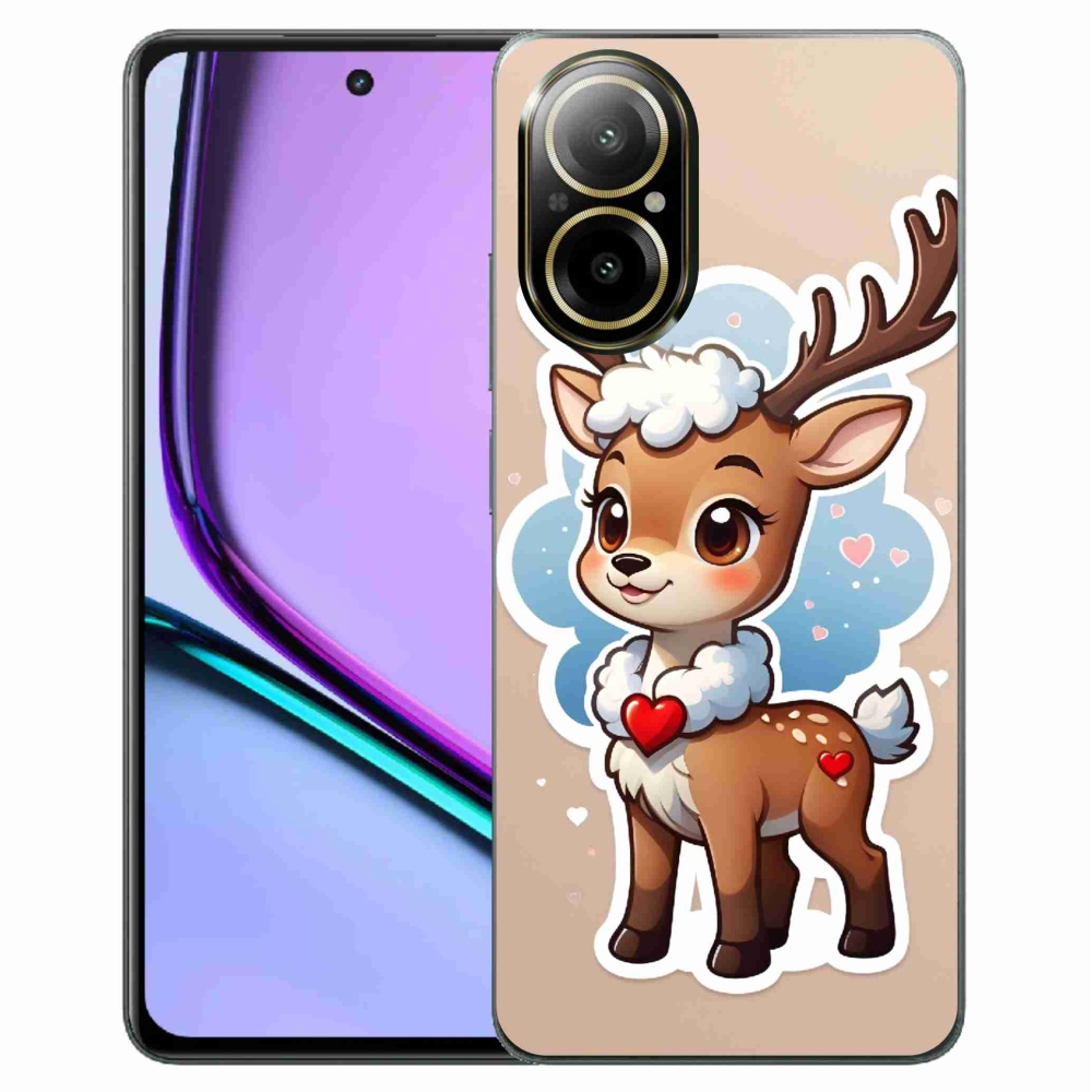 Zselés borító mmCase a Realme C67 készülékhez - rajzfilm rénszarvas