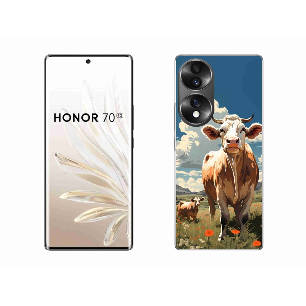 Zselés borító mmCase a Honor 70-hez - tehenek a réten
