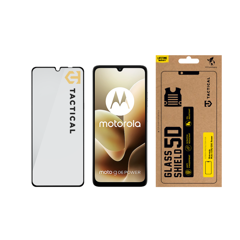 Tactical Glass Shield 5D üveg a Motorola Moto G06/G06 Power készülékhez Fekete