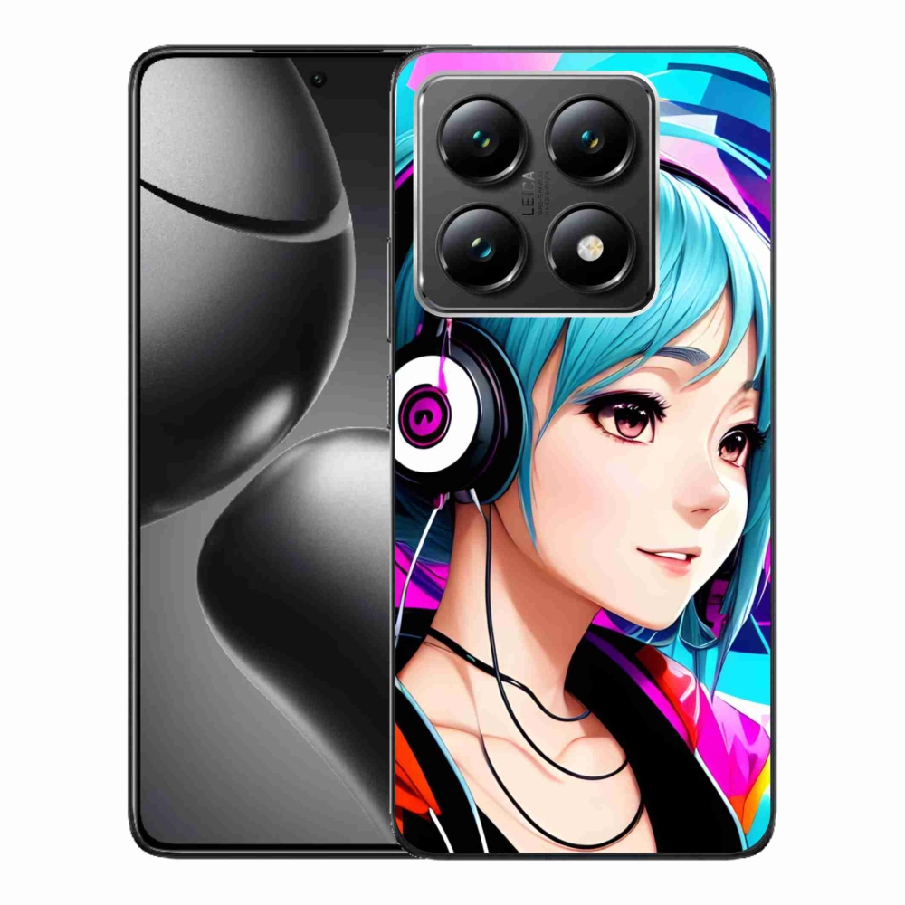 Gél borító mmCase a Xiaomi 14T-hez - lány fejhallgatóval