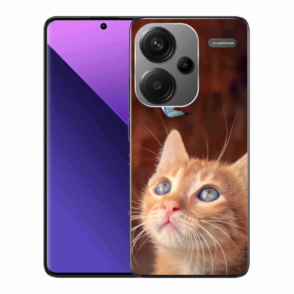 Gél borítás mmCase a Xiaomi Redmi Note 13 Pro+ 5G számára - pillangó és cica