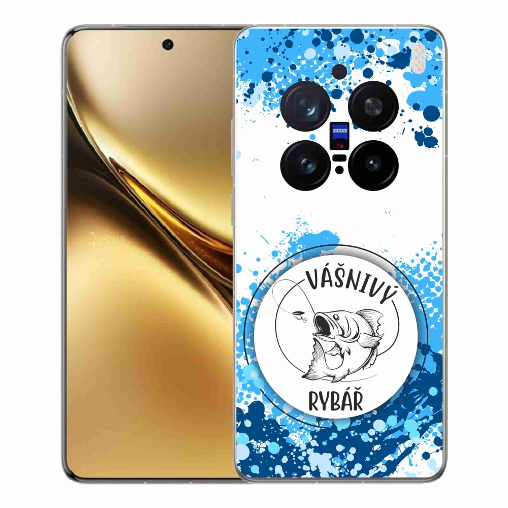 Gél borítás mmCase a Vivo X200 Pro 5G-n - szenvedélyes halász fehér háttérrel