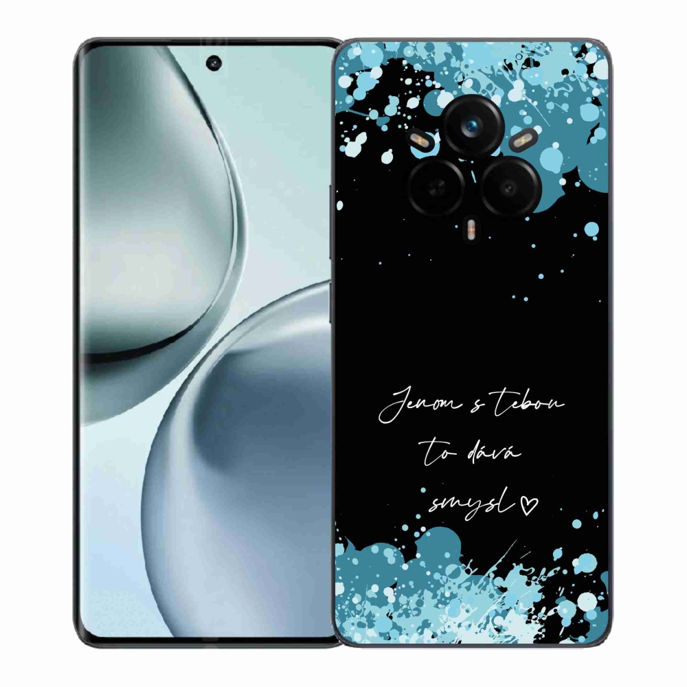 Gél borító mmCase a Realme 14 Pro+ 5G készülékhez - szerelmes szöveg fekete háttérrel