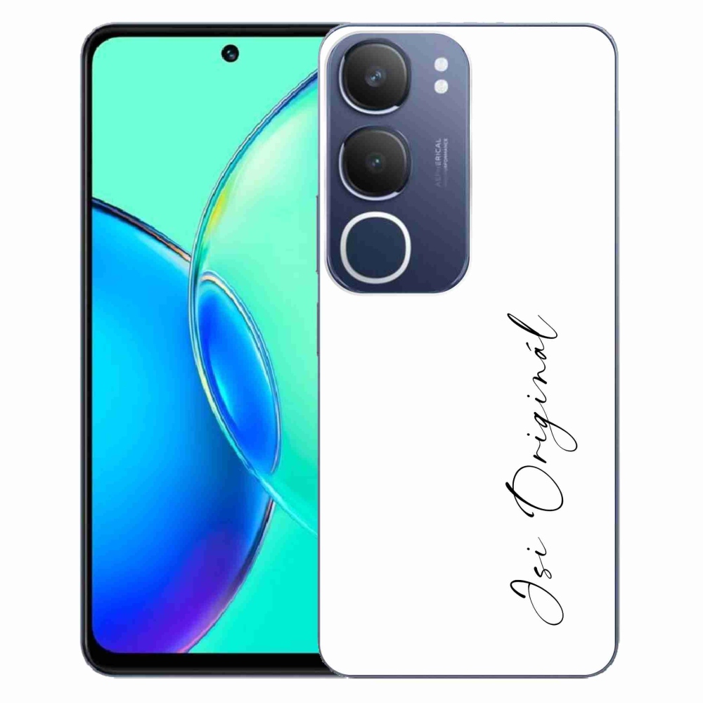 Gél borító mmCase a Vivo Y19s - Ön az eredeti fehér háttérrel