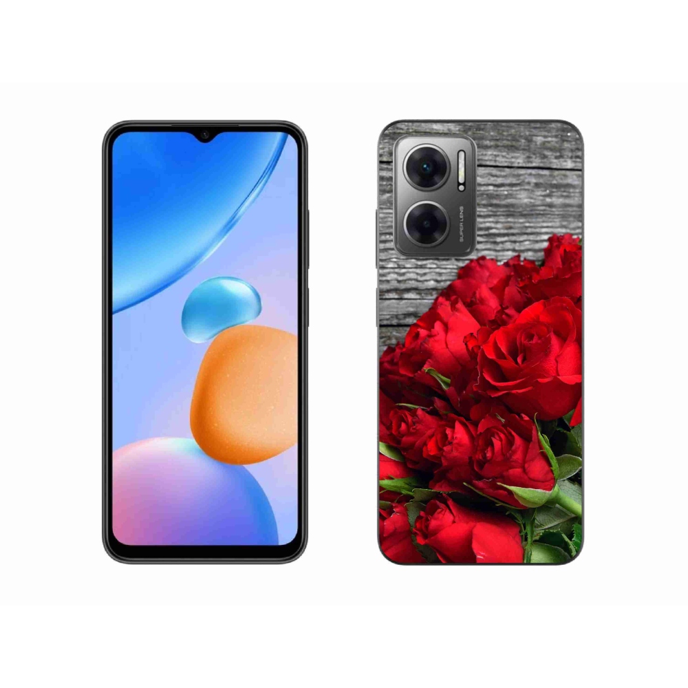 Gél borítás mmCase a Xiaomi Redmi 10 5G-hez - piros rózsa